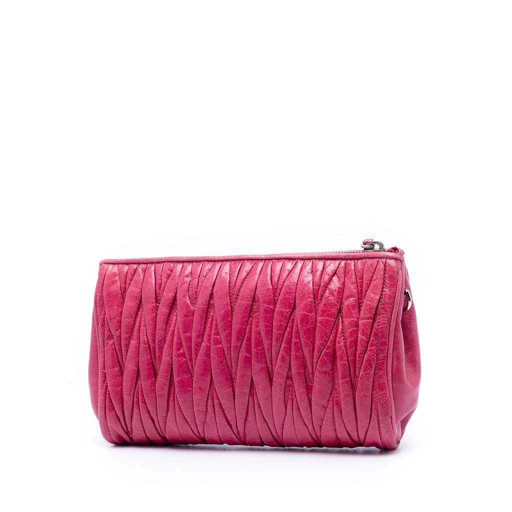 Miu Miu Matelasse Nappa Chain Crossbody Pink Leather Very good condition - Back View