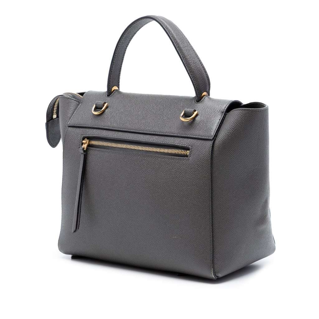Celine Micro Grained Calfskin Belt Bag Brown Leather Good condition - Back View