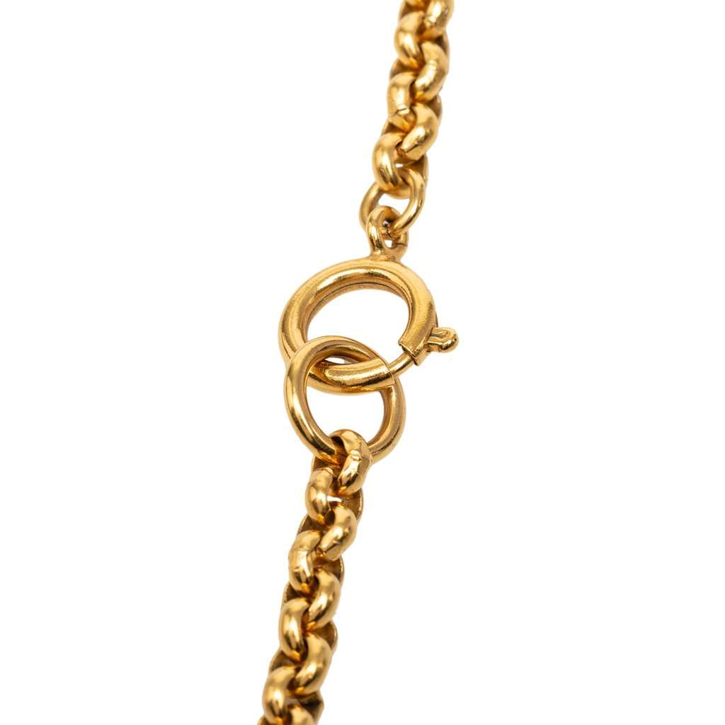 Chanel CC Gold Plated Heart Pendant Necklace Gold Metal Very good - Inside View