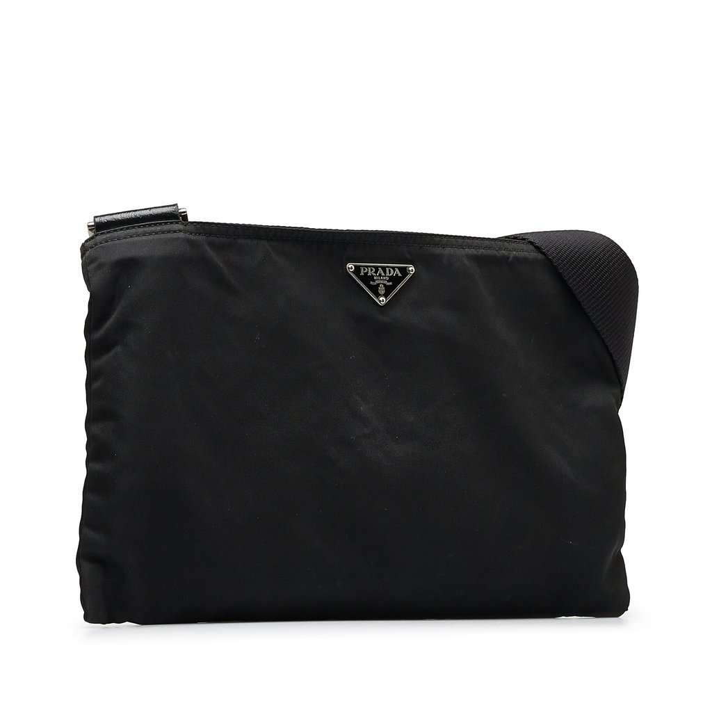 Prada Tessuto Zip Top Crossbody Black Very good condition - Back View