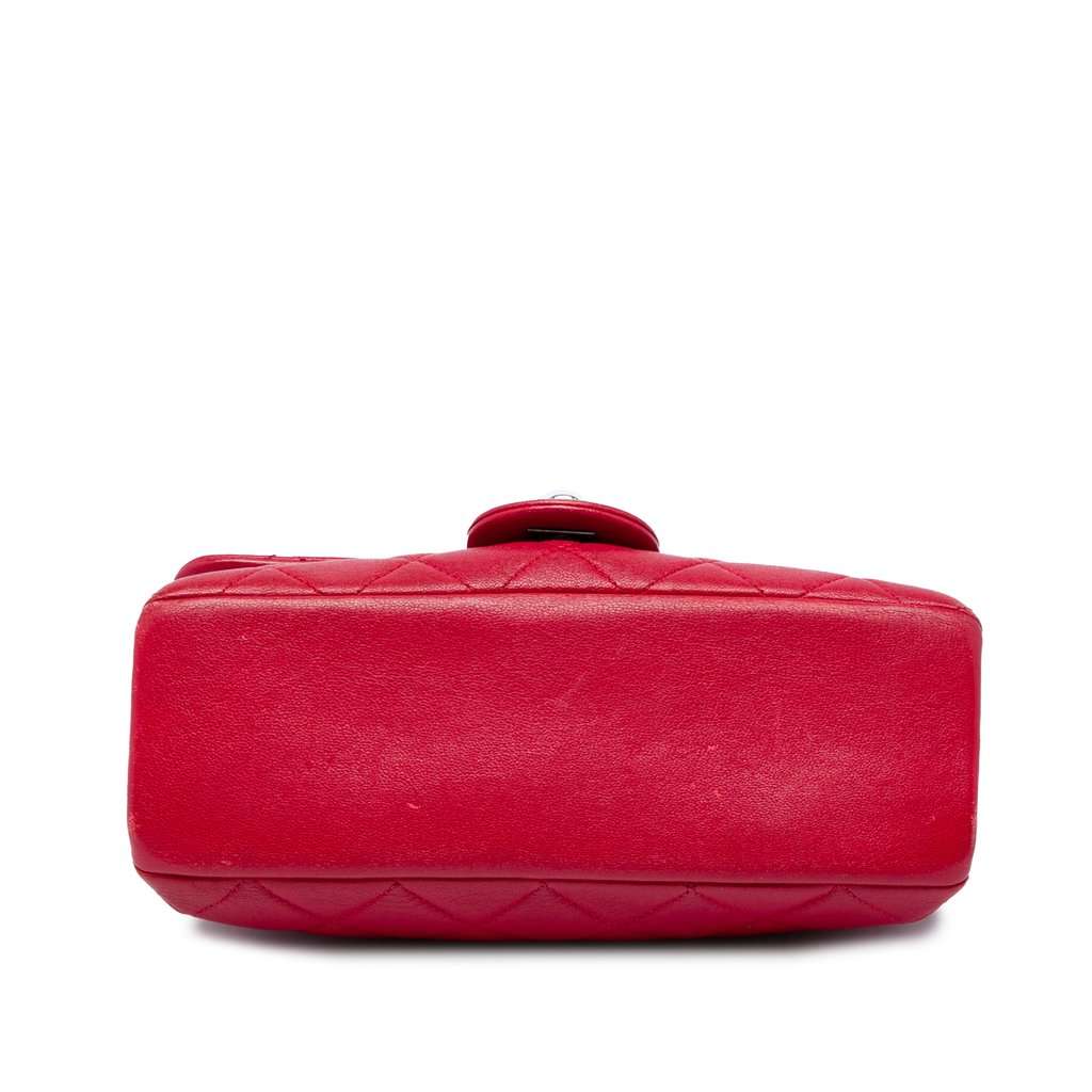 Chanel Small Quilted Sheepskin Burgundy Rocks Flap Red Leather Very good condition - Inside View
