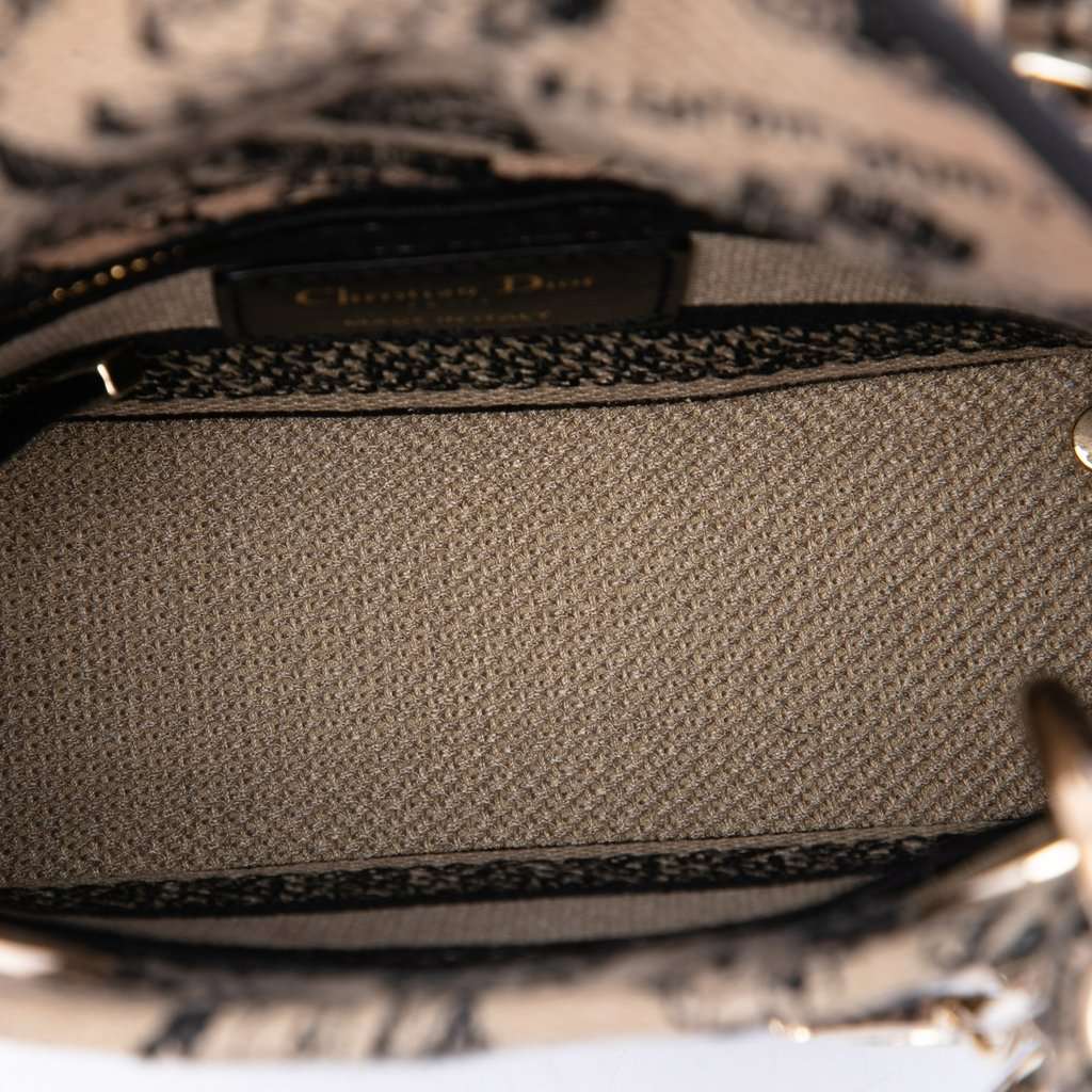 Dior Mini Embroidered Canvas Plan de Paris Lady D Lite Beige Very good - Model View