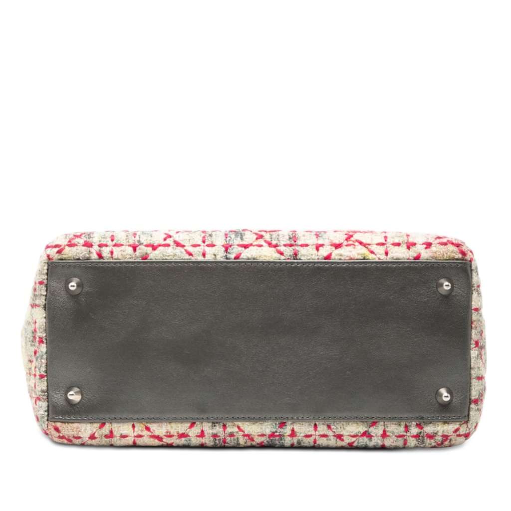 Dior Medium Multicolor Tweed Cannage Lady Dior Beige Very good - Inside View