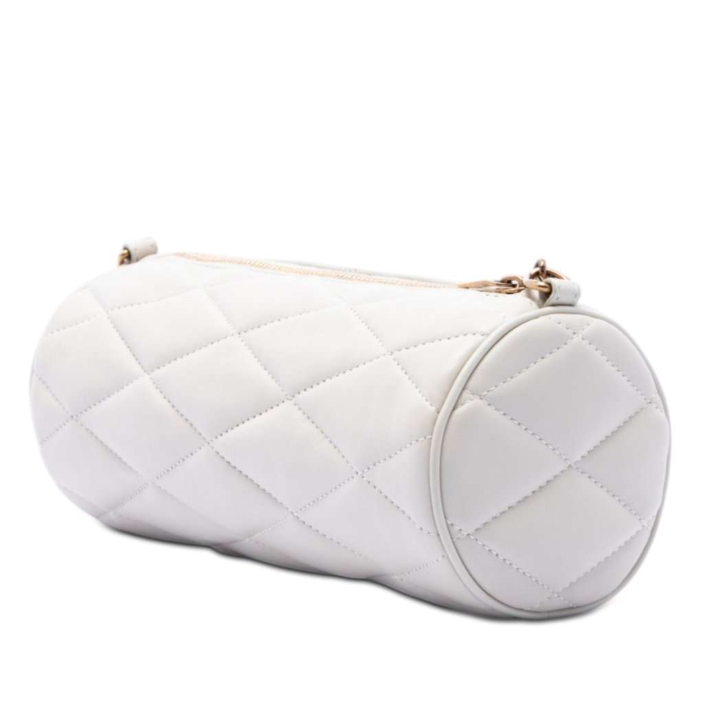 Saint Laurent Mini Quilted Lambskin Sade Tube Bag White Leather Very good condition - Back View