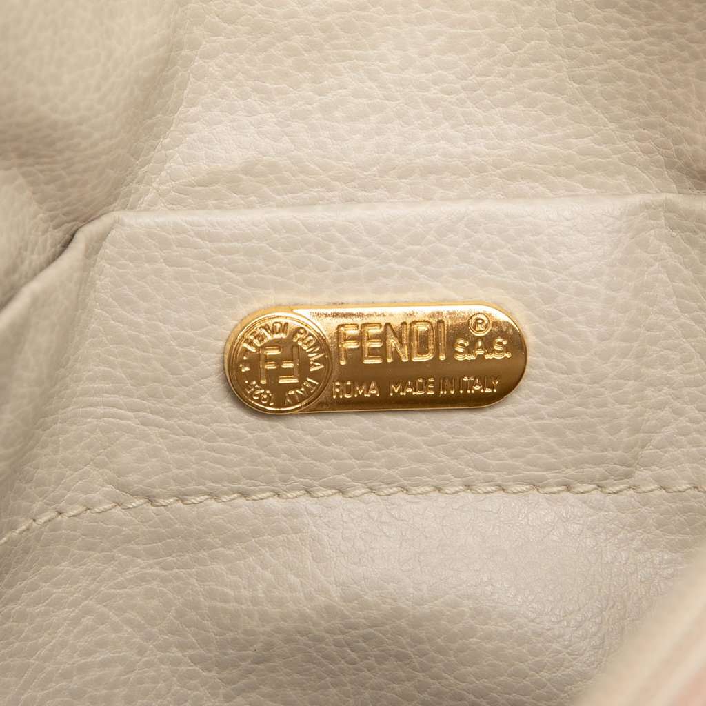 Fendi Zucca Canvas Chain Shoulder Bag Beige Very good condition - Box View