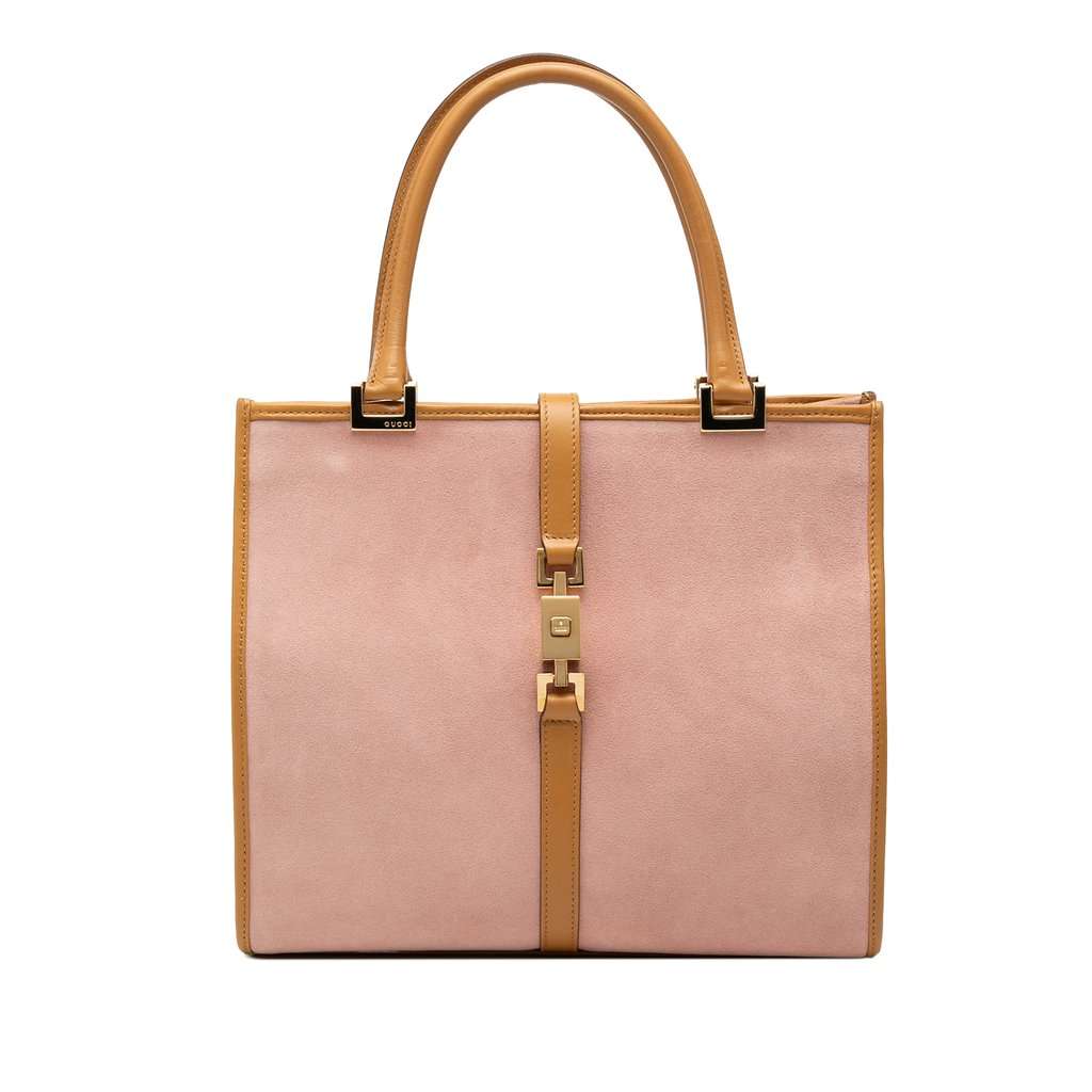 Gucci Suede Jackie Handbag Pink Leather Very good - Front View