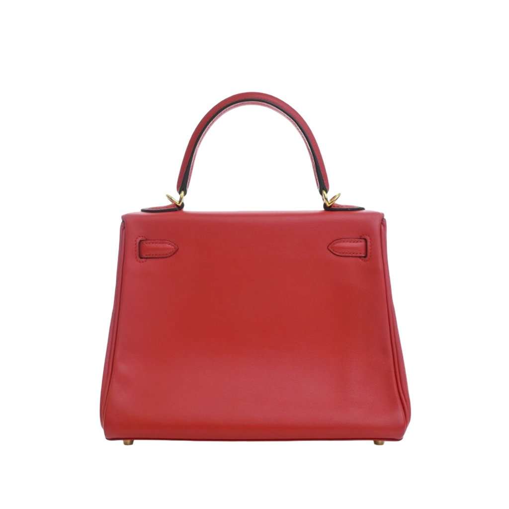Hermès Swift Kelly II Retourne 25 Red Leather Very good - Back View