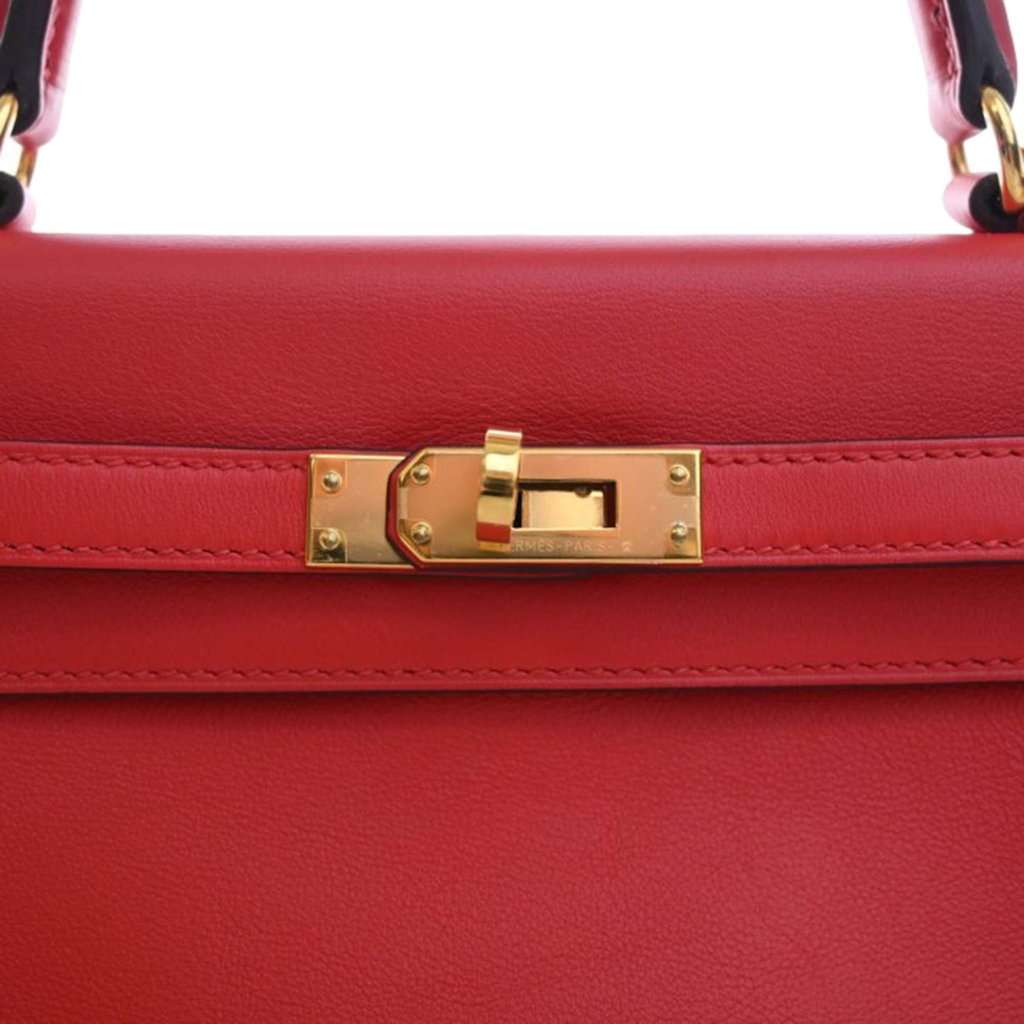 Hermès Swift Kelly II Retourne 25 Red Leather Very good - Box View