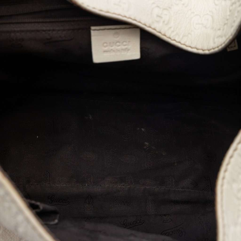 Gucci Large Guccissima New Ladies Hobo White Leather Very good condition - Model View