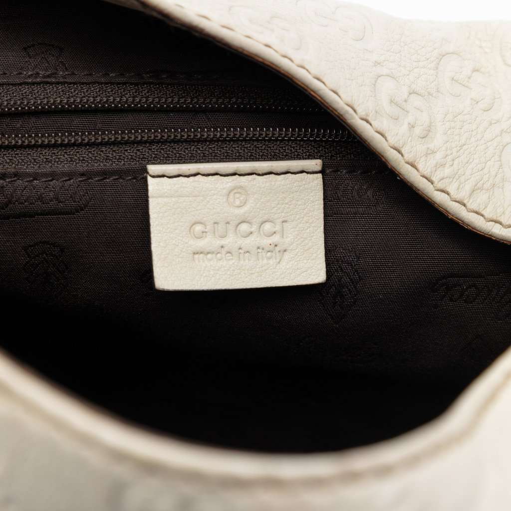 Gucci Large Guccissima New Ladies Hobo White Leather Very good condition - Box View