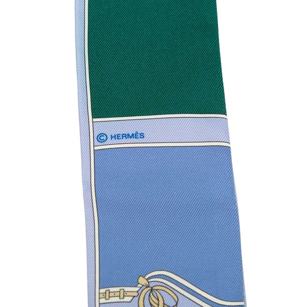 Hermès Camails Silk Twilly Scarf Blue Very good - Inside View