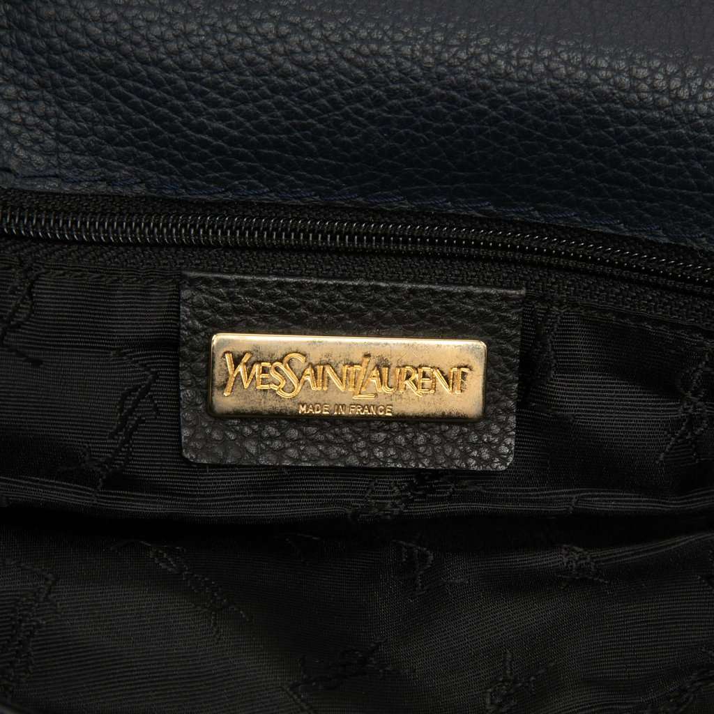 Saint Laurent Embossed Leather Backpack Blue Leather Very good - Box View