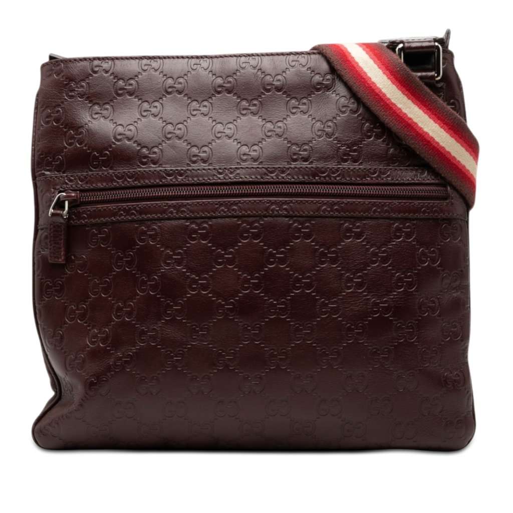Gucci Guccissima Web Crossbody Red Leather Very good condition - Front View