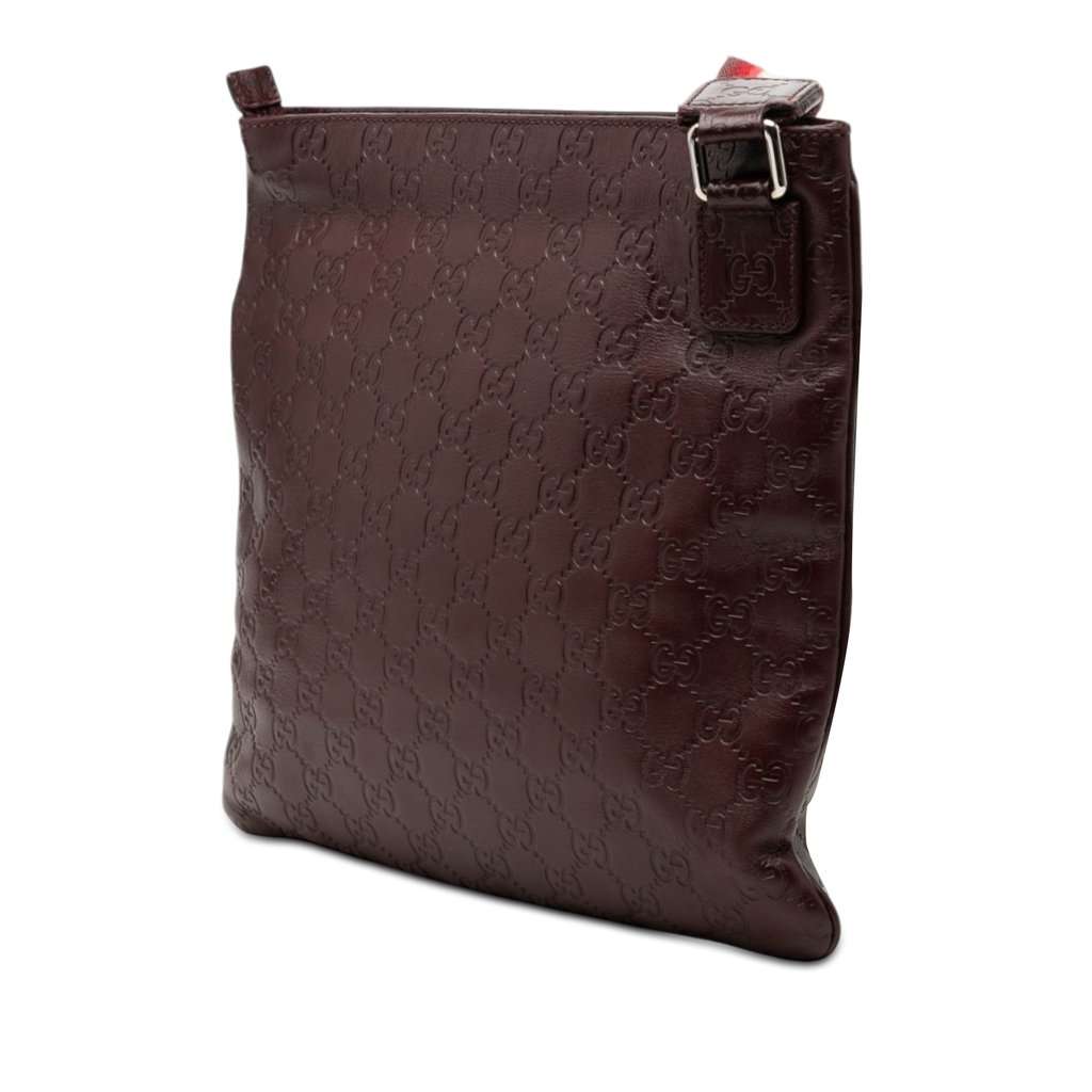 Gucci Guccissima Web Crossbody Red Leather Very good condition - Back View
