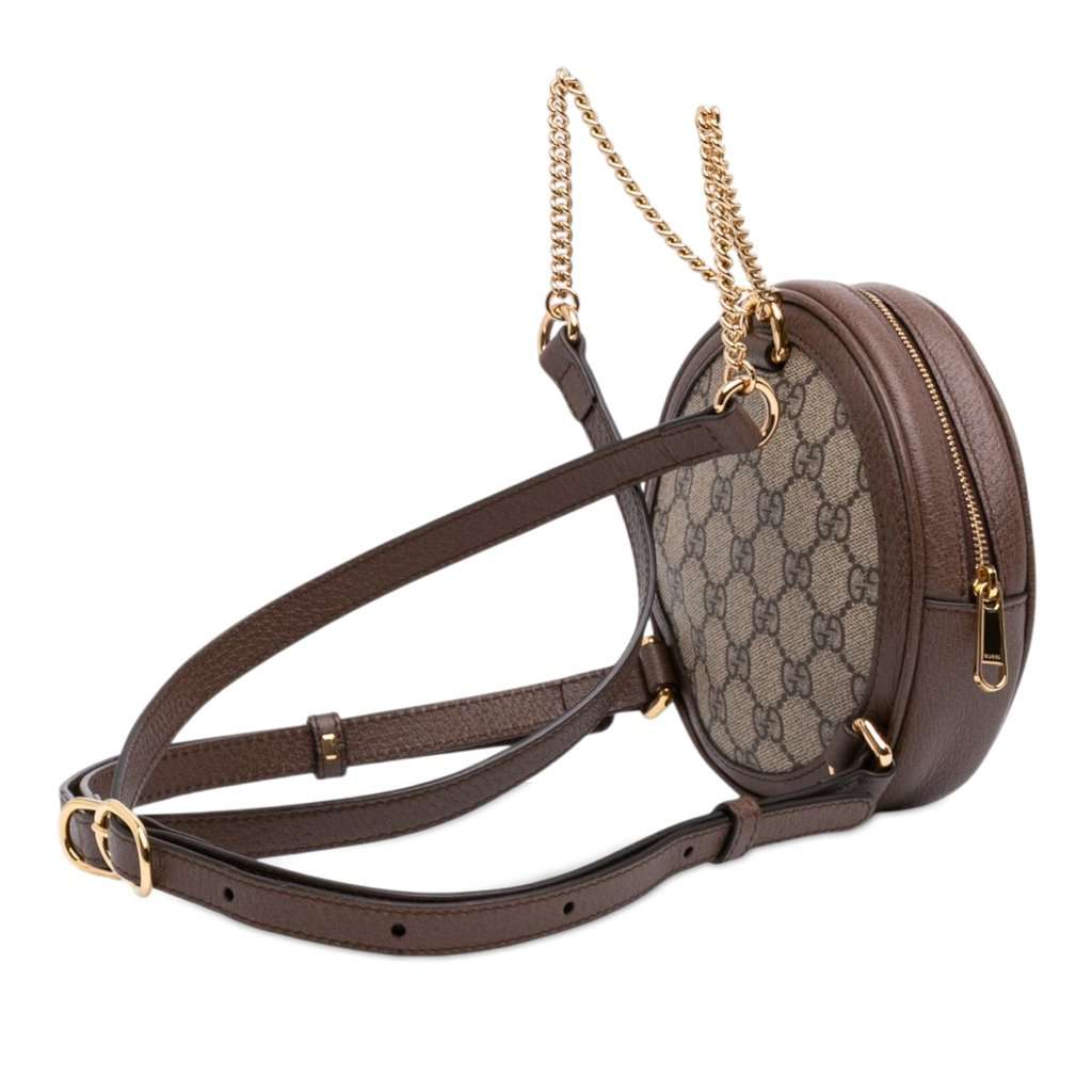 Gucci Mini GG Supreme Web Ophidia Round Backpack Beige Very good - Back View