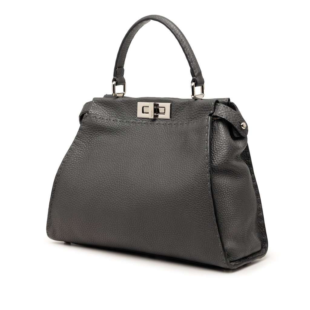 Fendi Medium Calfskin Peekaboo Iconic Satchel Brown Leather Very good condition - Back View