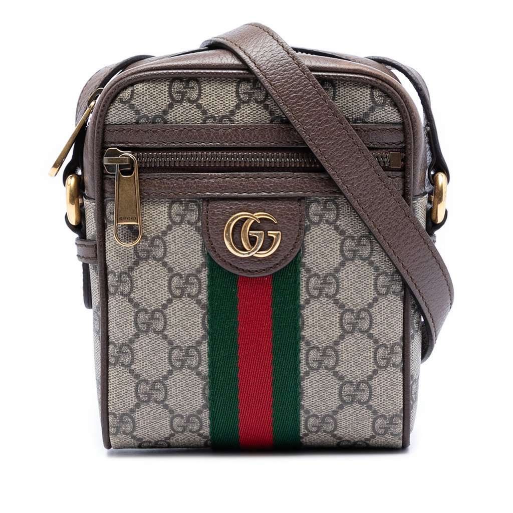 Gucci Mini GG Supreme Web Ophidia Crossbody Beige Very good condition - Front View
