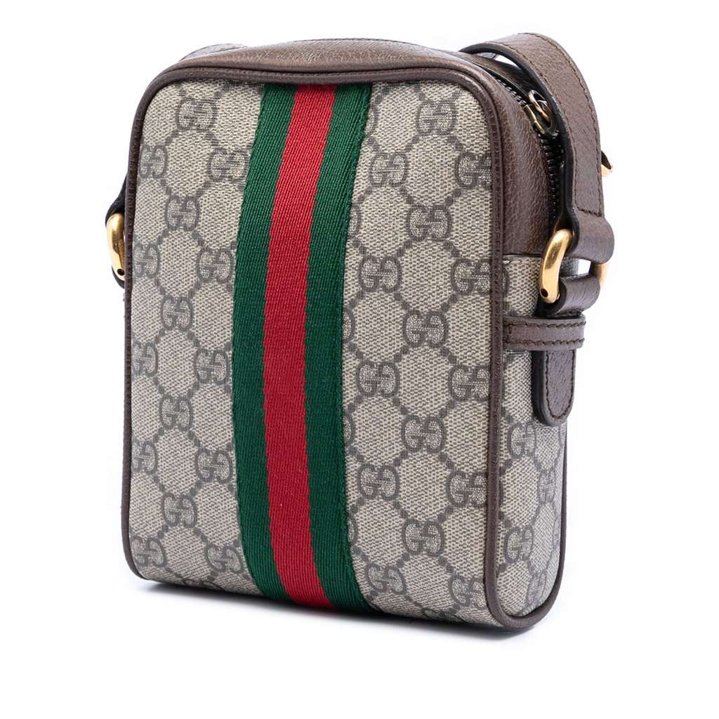Gucci Mini GG Supreme Web Ophidia Crossbody Beige Very good condition - Back View