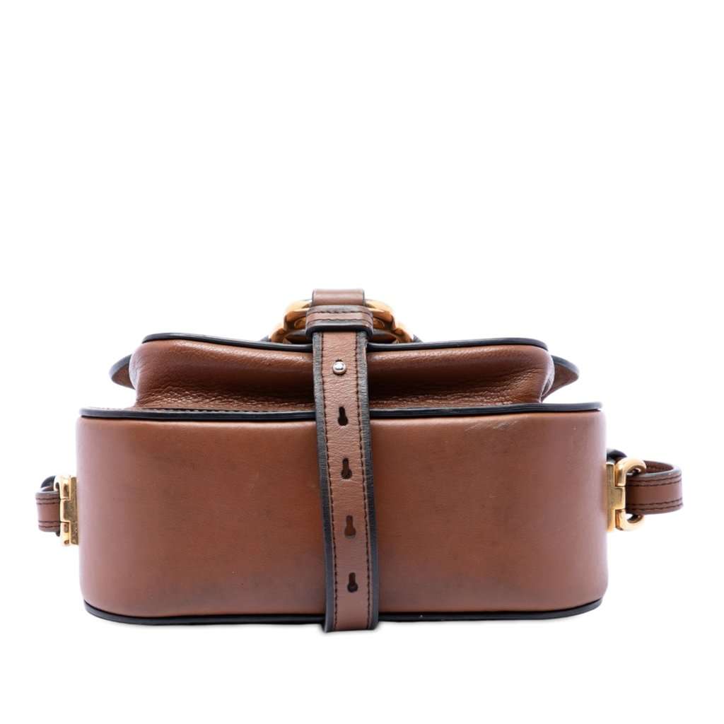 Miu Miu Mini Goatskin Madras Dahlia Satchel Brown Leather Very good condition - Inside View
