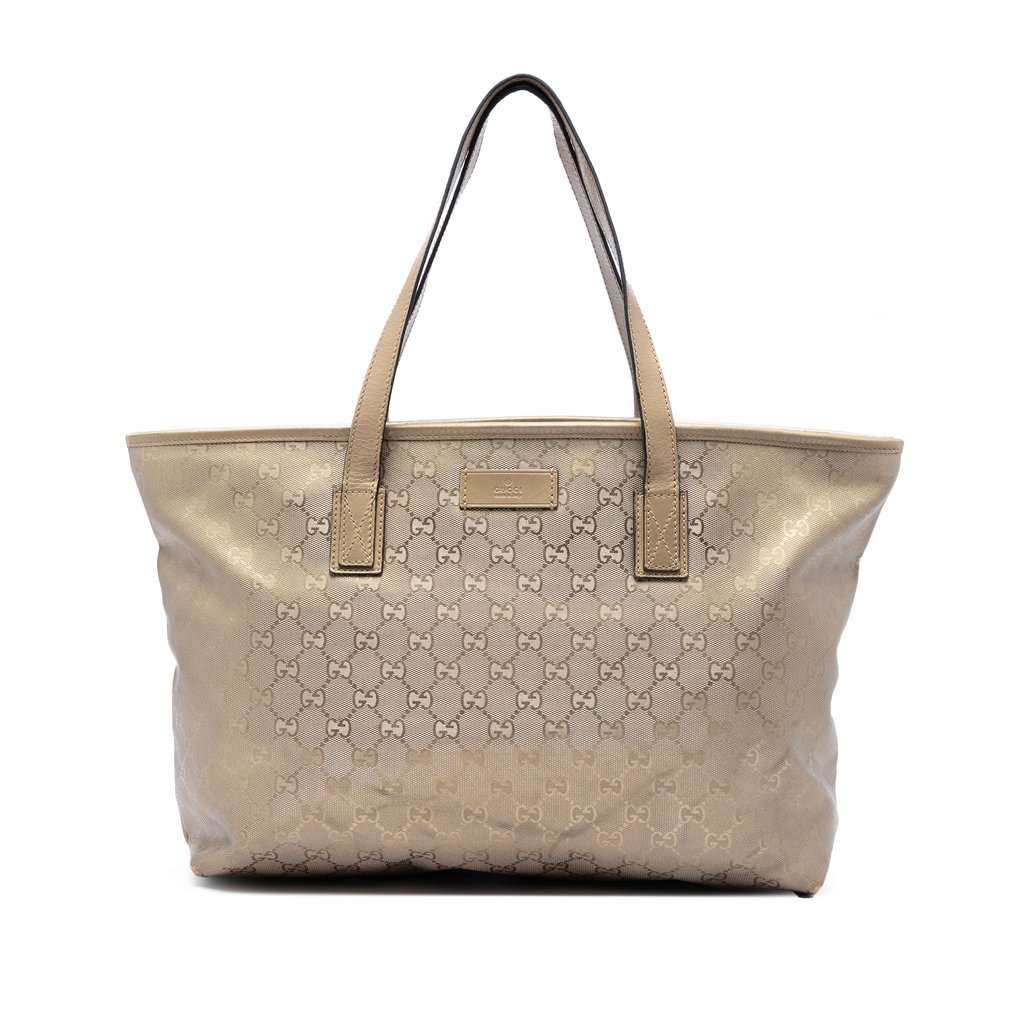 Gucci Medium GG Imprime Tote Gold Very good - Front View
