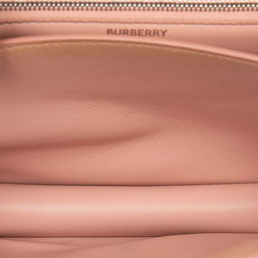 Burberry Small TB Monogram Embossed Calfskin Chain Shoulder Bag Pink Leather Very good condition - Model View