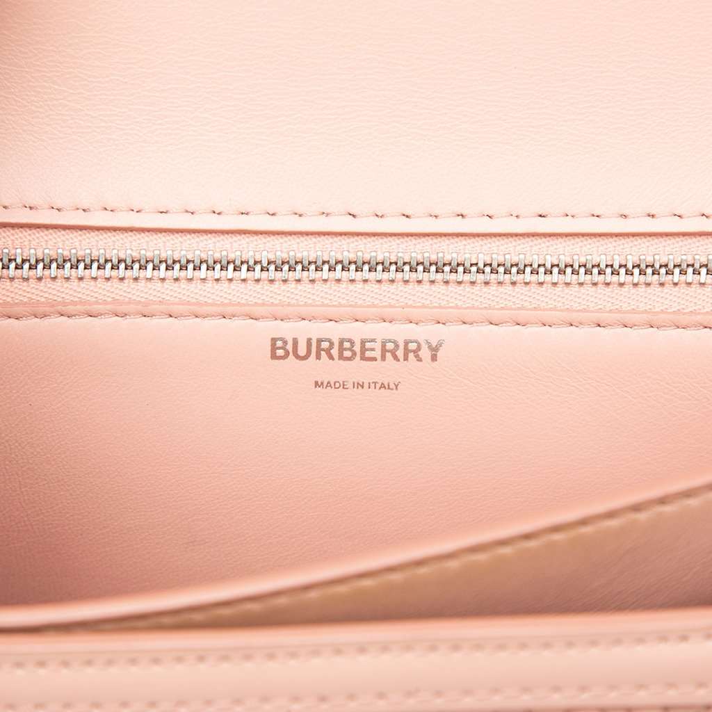 Burberry Small TB Monogram Embossed Calfskin Chain Shoulder Bag Pink Leather Very good condition - Box View