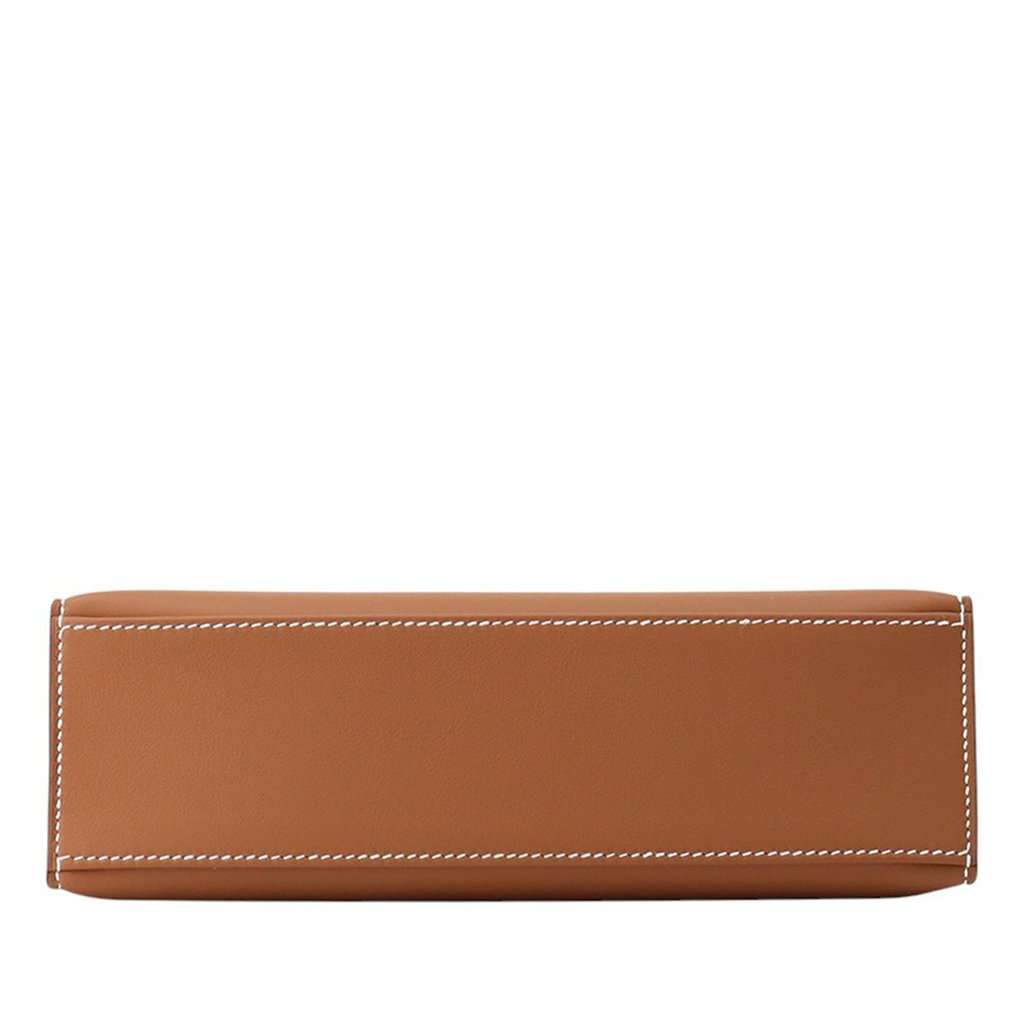 Hermès Swift Kelly Pochette 22 Brown Leather Never worn - Inside View