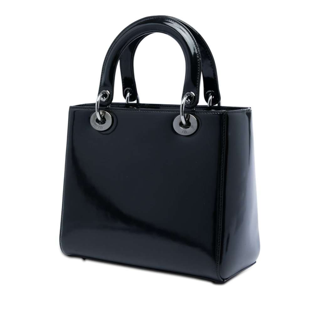 Dior Medium Patent Lady Dior Black Leather Very good - Back View