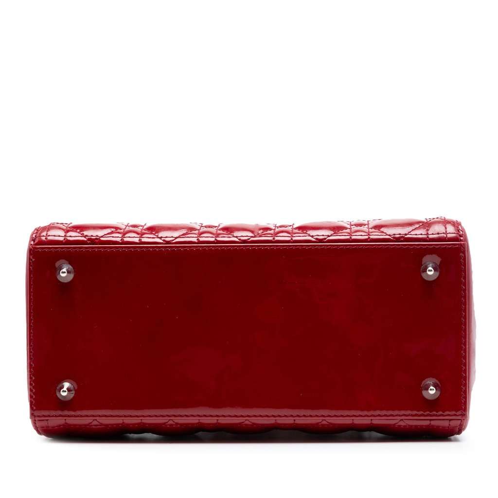 Dior Medium Patent Cannage Lady Dior Red Leather Very good condition - Inside View
