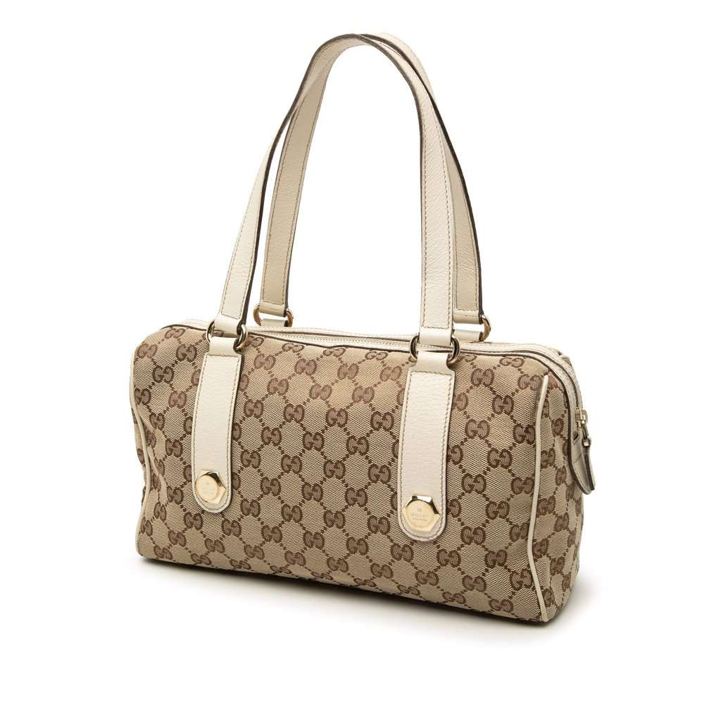 Gucci GG Canvas Charmy Boston Bag Beige Very good - Back View