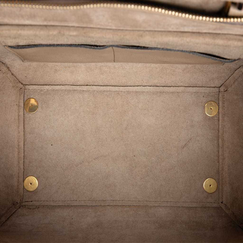 Celine Mini Leather Belt Satchel Beige Leather Very good - Model View