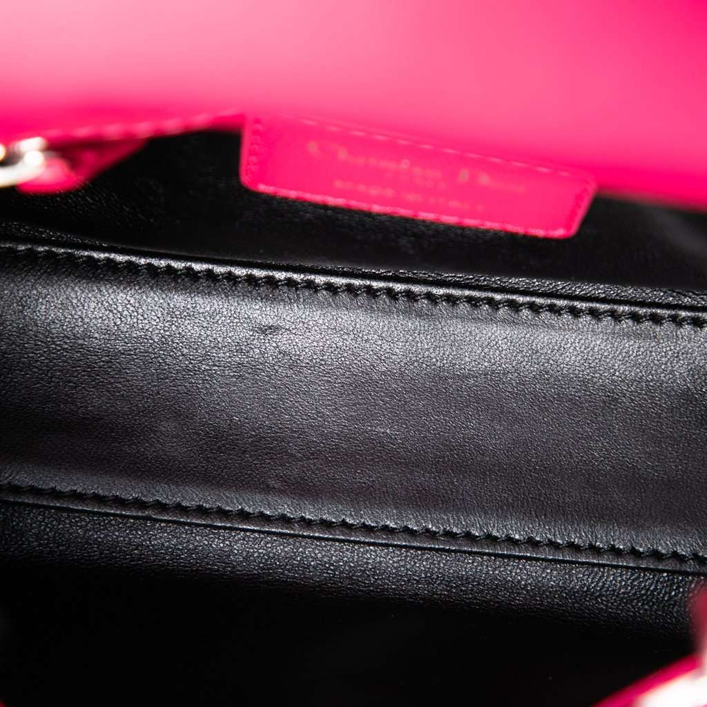 Dior Mini Tricolor Lambskin Cannage Lady Dior Pink Leather Very good condition - Model View