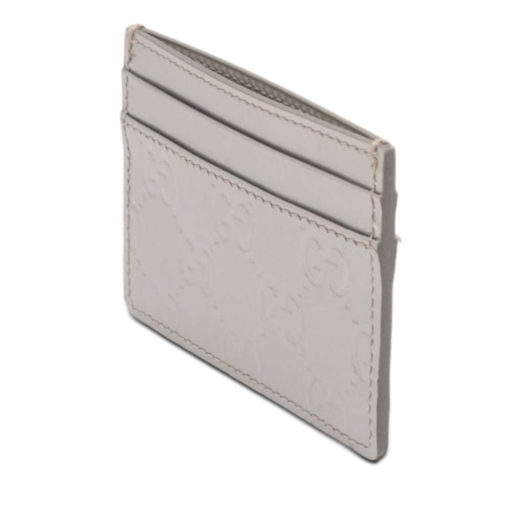 Gucci Patent Guccissima Card Holder Silver Leather Very good condition - Back View