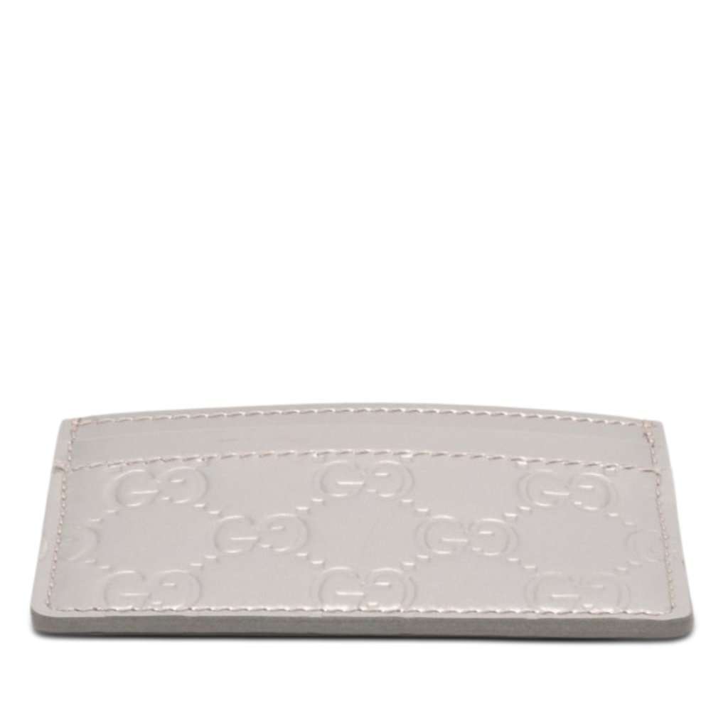 Gucci Patent Guccissima Card Holder Silver Leather Very good condition - Inside View