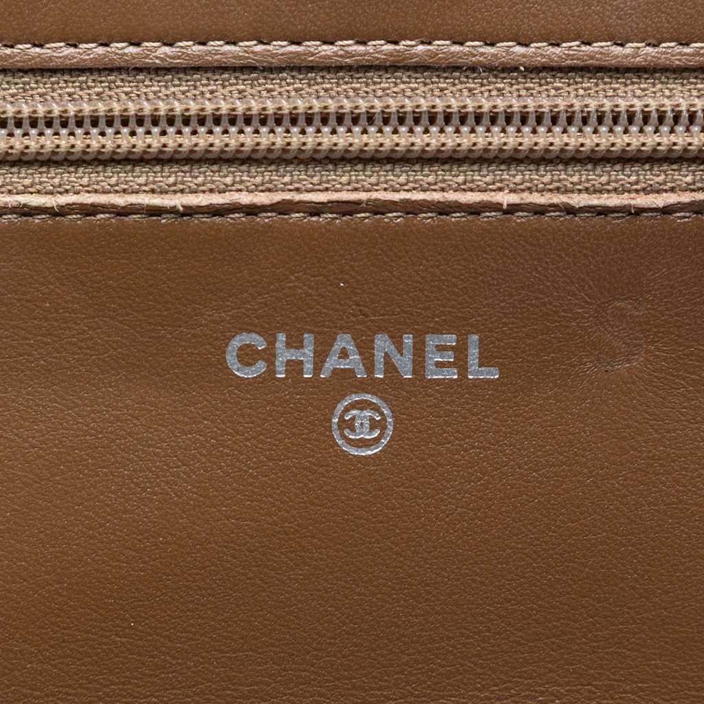 Chanel Quilted Metallic Aged Calfskin Reissue 2.55 Wallet on Chain Brown Leather Very good condition - Box View