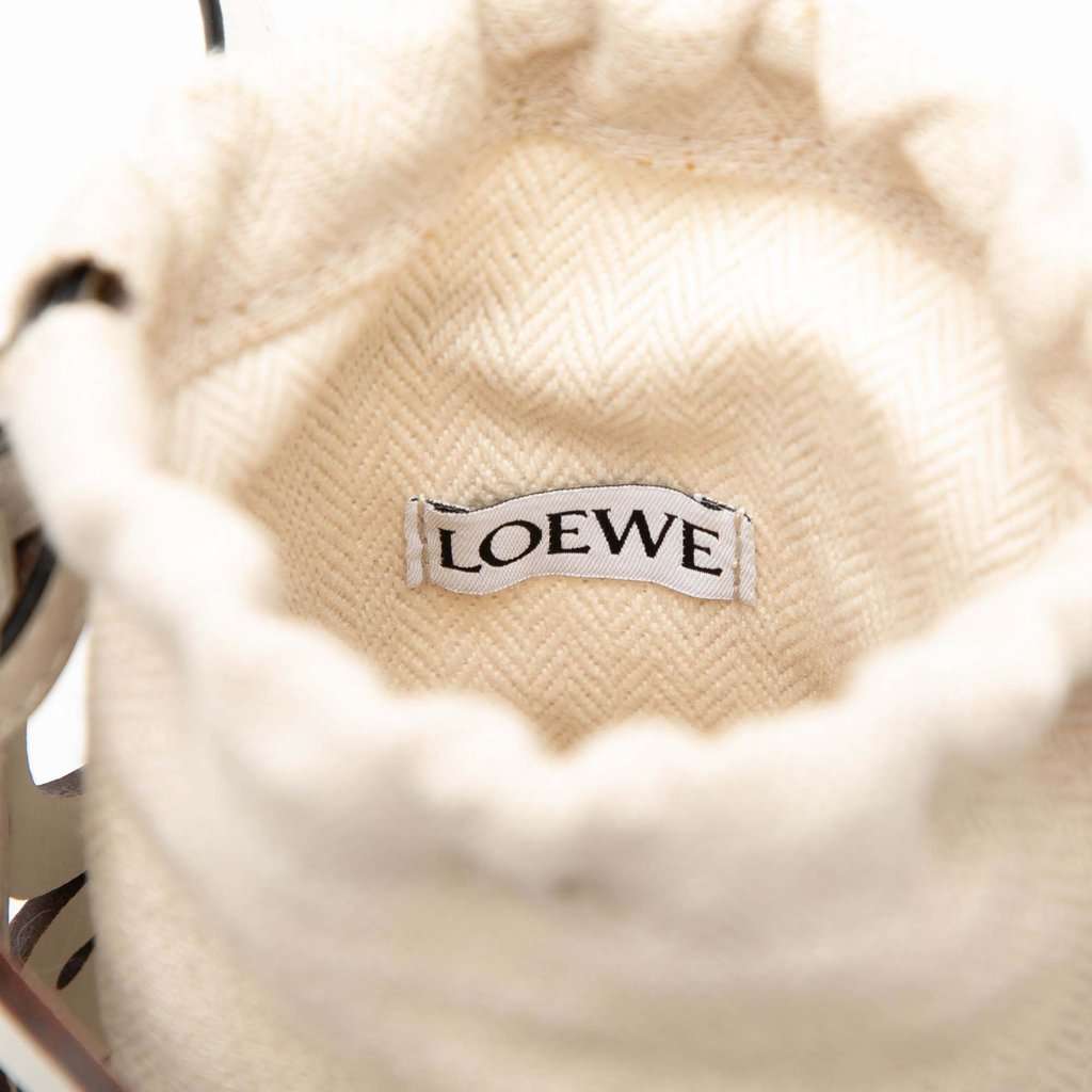 LOEWE Anagram Leather Cut Out Pocket Crossbody White Leather Very good - Box View