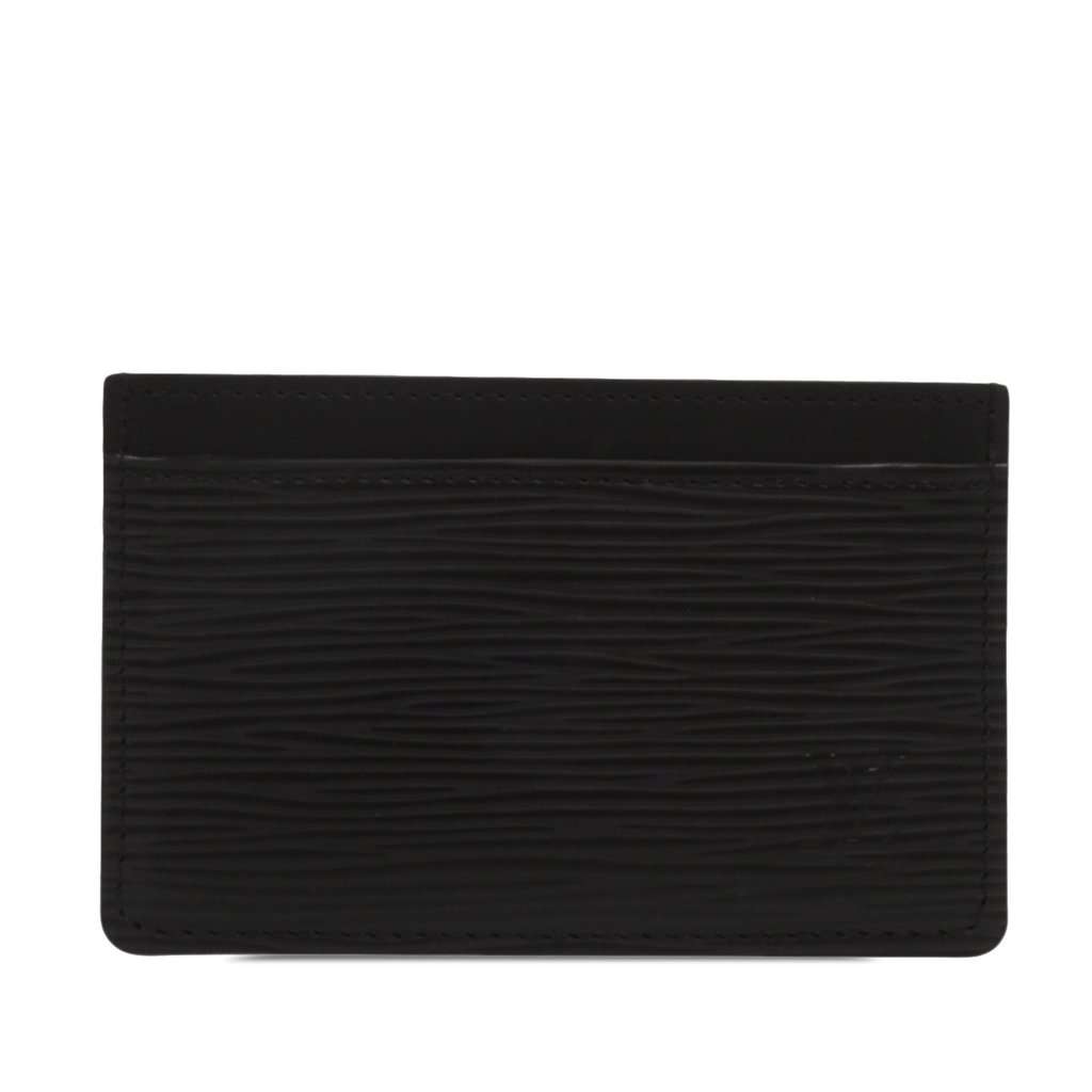 Louis Vuitton Epi Card Holder Black Leather Very good condition - Front View