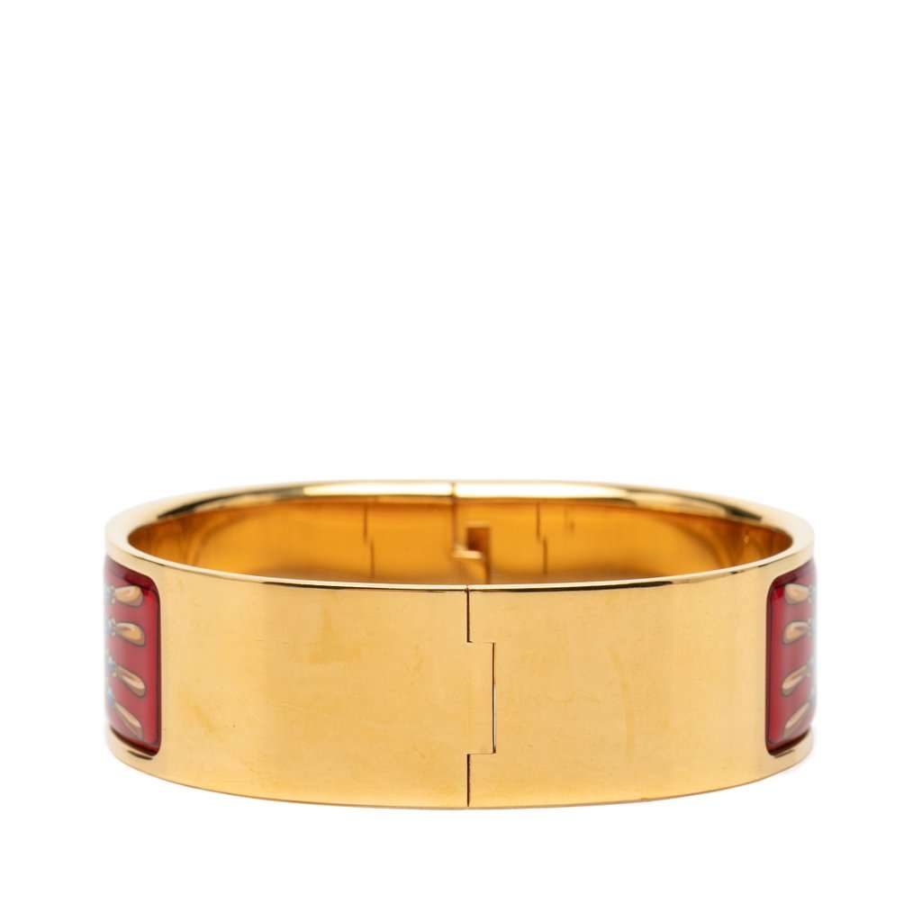 Hermès Wide Enamel Emaille Loquet Bracelet GM Red Very good - Inside View