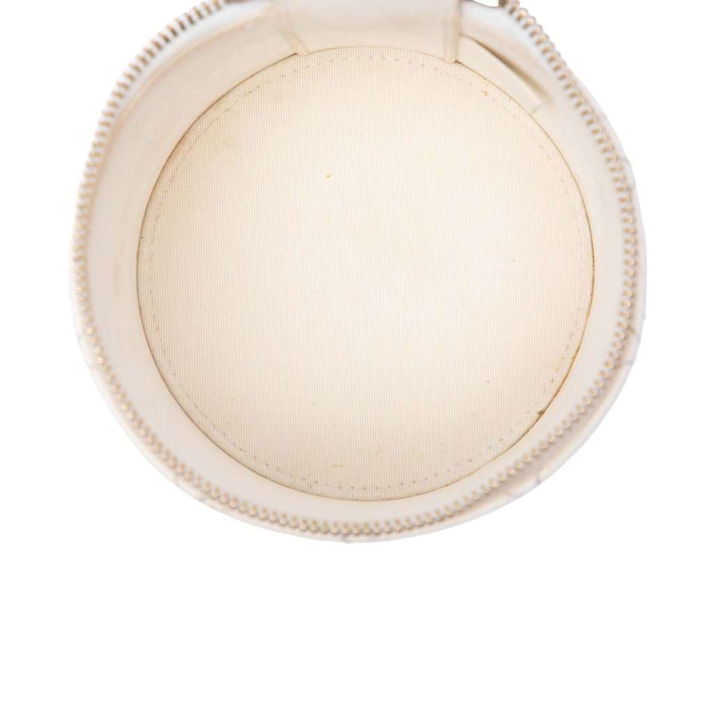 Chanel Quilted Lambskin Chain and Charm Vanity Case White Leather Very good - Model View