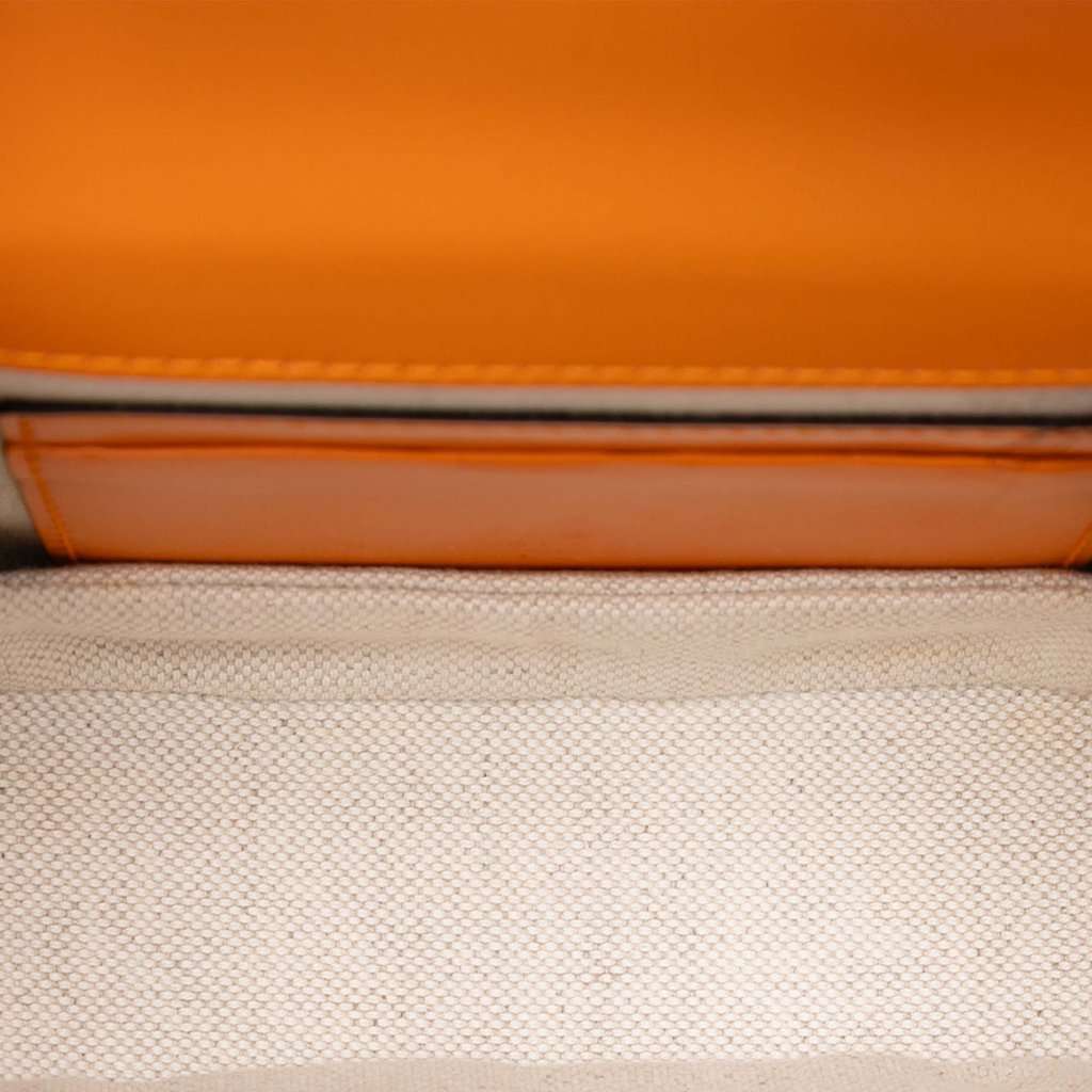 Gucci Mini Calfskin Web 1947 Bamboo Top Handle Bag Orange Leather Very good condition - Model View