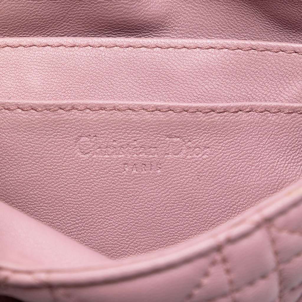 Dior Mini Lambskin Cannage Lady Dior Chain Crossbody Pink Leather Very good - Box View