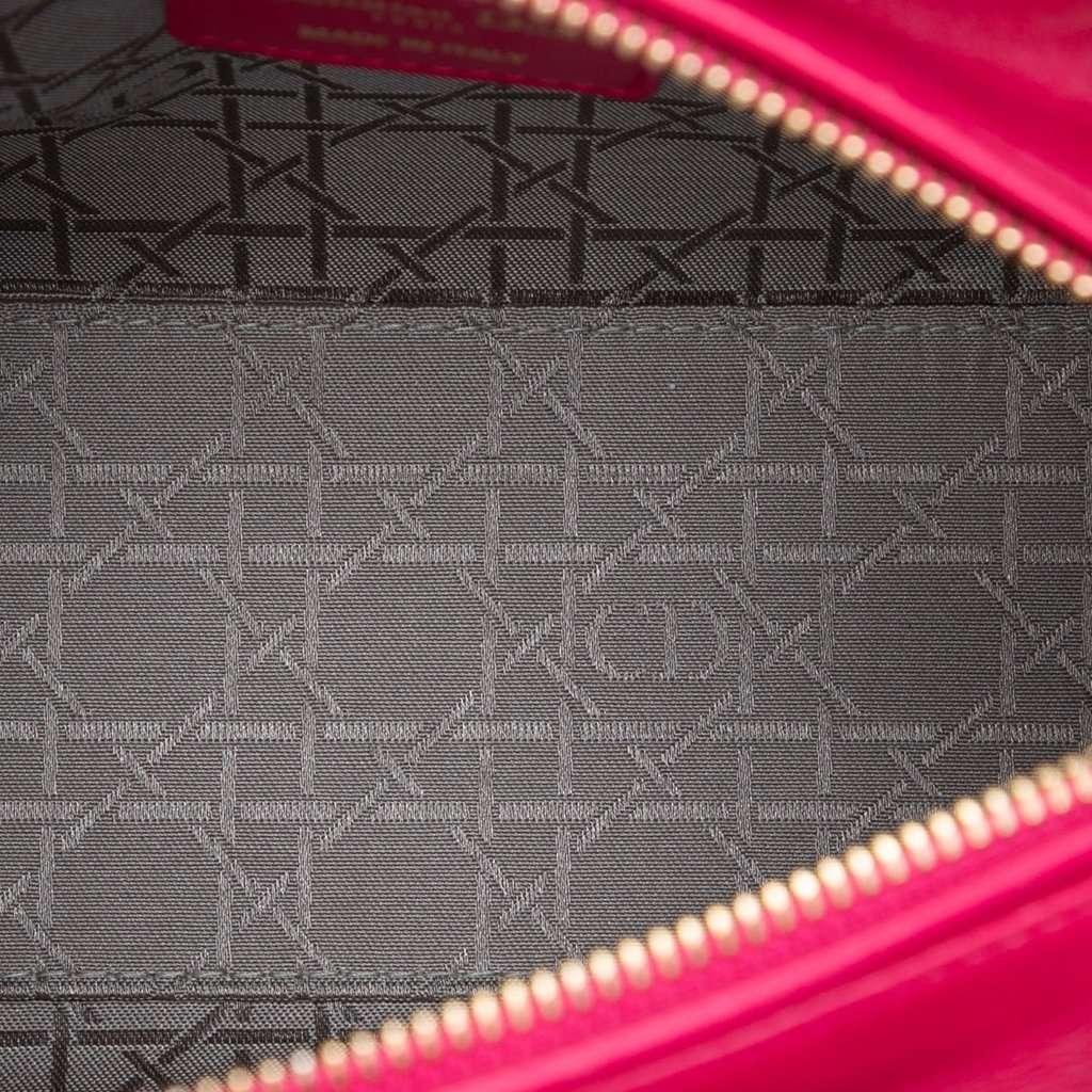 Dior Medium Lambskin Cannage Lady Dior Pink Leather Very good condition - Model View