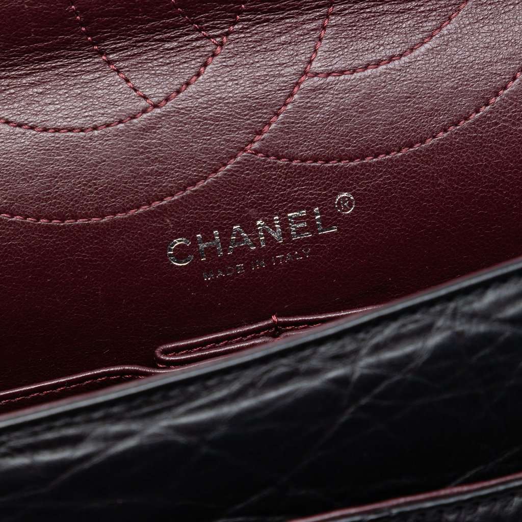 Chanel Quilted Aged Calfskin Reissue 2.55 Double Flap 227 Black Leather Very good - Box View