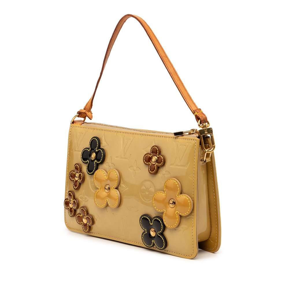 Louis Vuitton Monogram Vernis Pochette Lexington Fleurs Yellow Leather Good - Back View