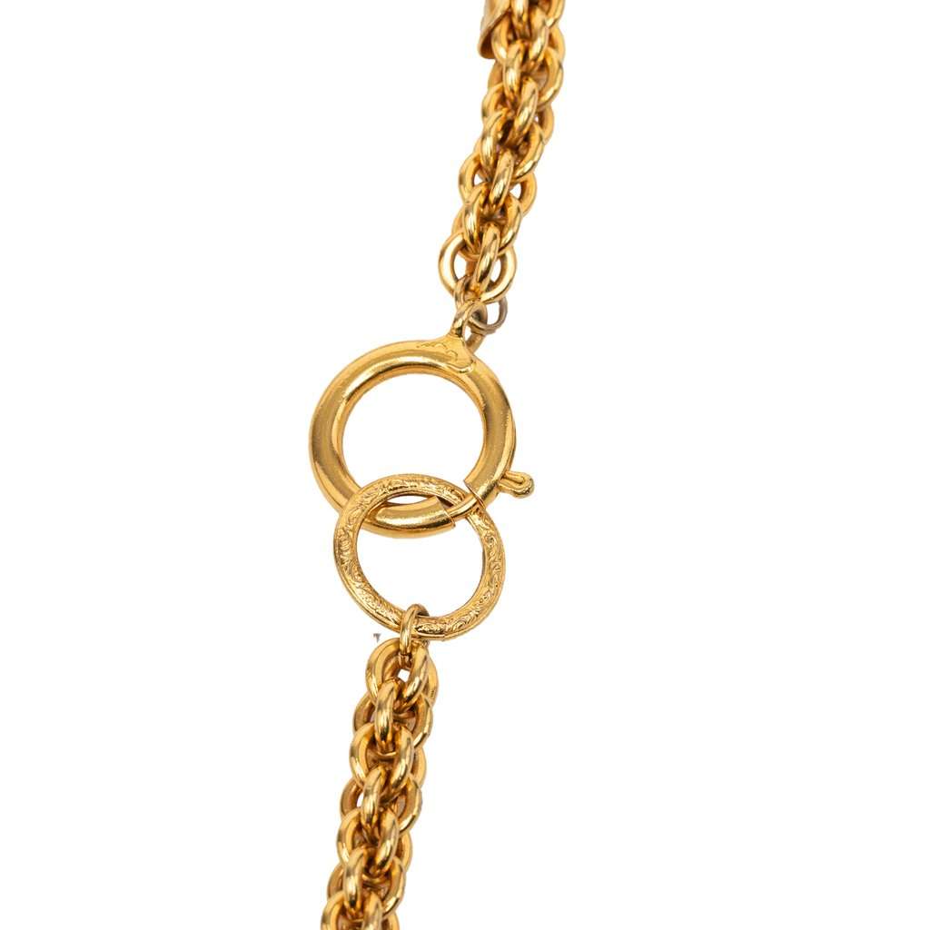Chanel CC Gold Plated Station Chain Long Necklace Gold Metal Very good condition - Inside View