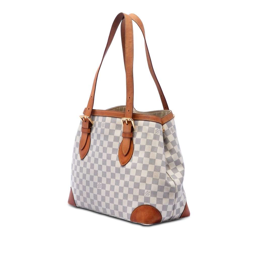 Louis Vuitton Damier Azur Hampstead MM White Very good condition - Back View