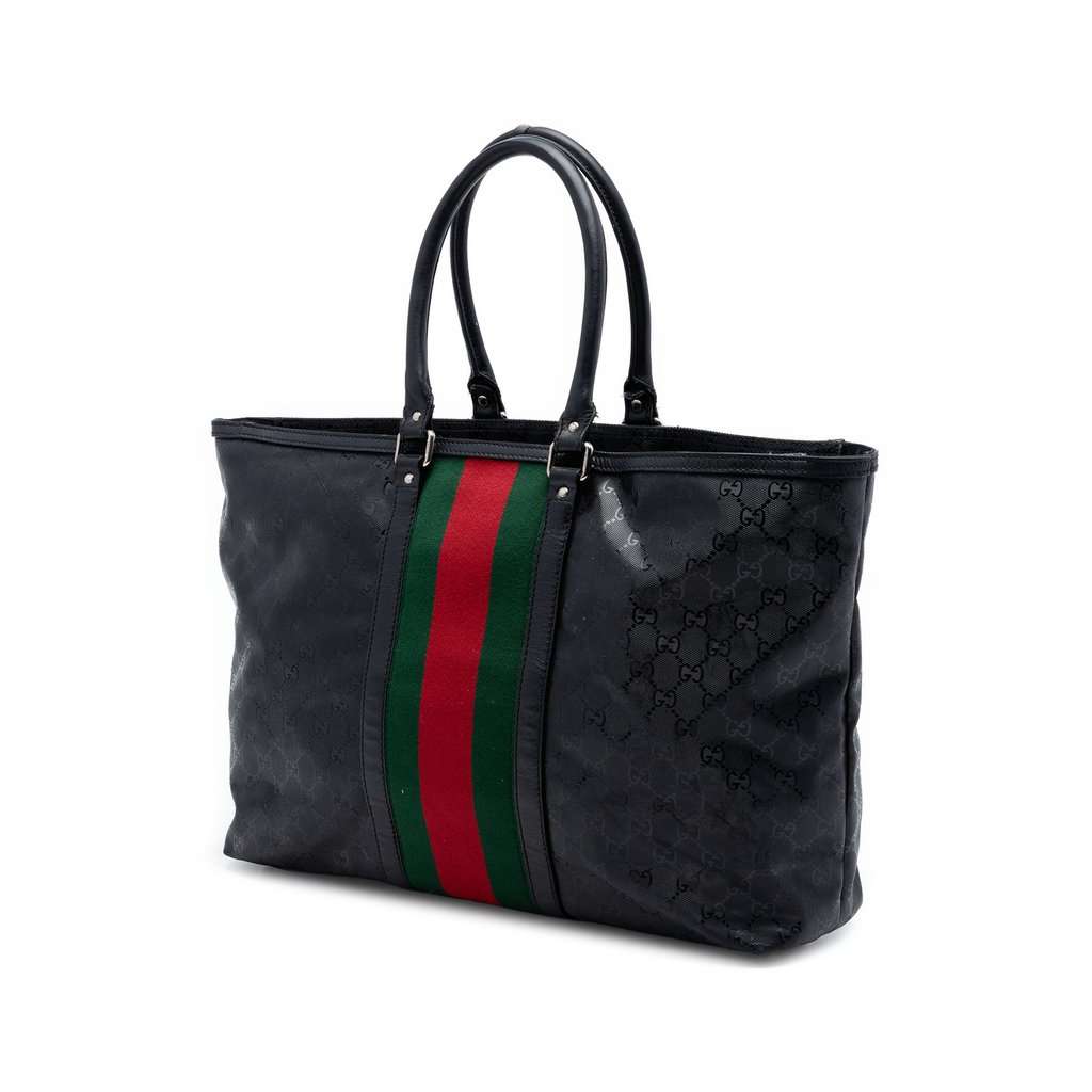 Gucci Fiat 500 Large GG Imprime Web Tote Black Very good condition - Back View