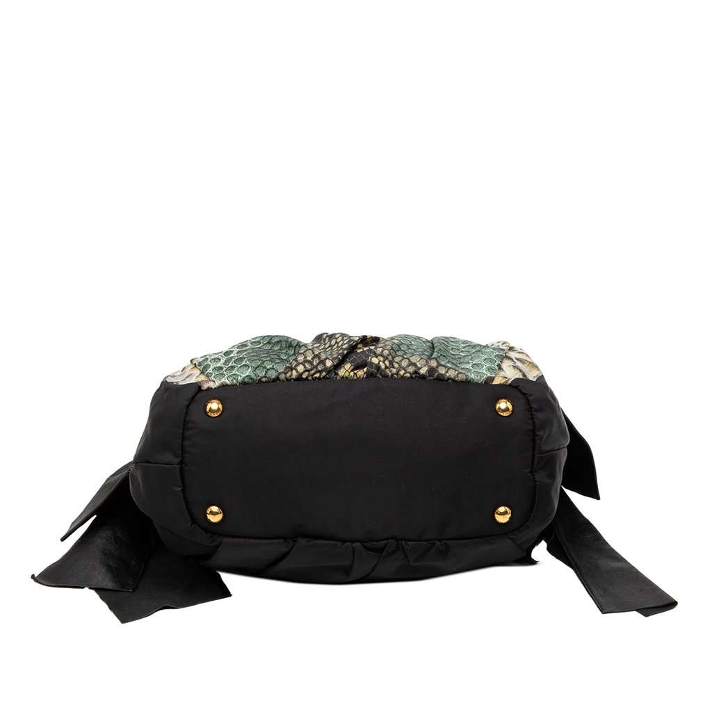 Prada Tessuto Python Print Bow Satchel Black Very good condition - Inside View
