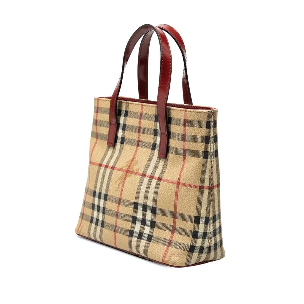 Burberry Haymarket Check Coated Canvas Handbag Beige Very good condition - Back View