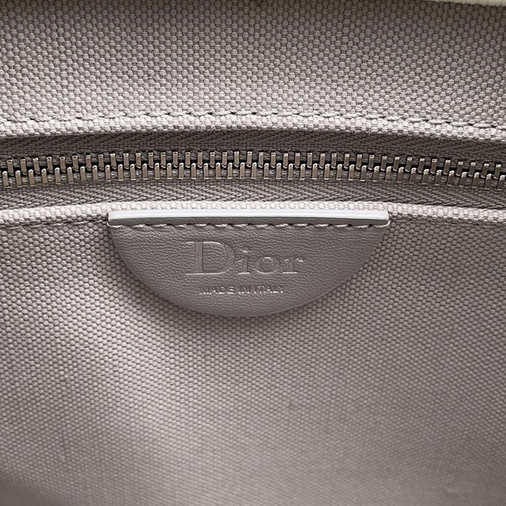 Dior Mini Oblique Embroidered Canvas Lace Book Tote Silver Very good - Box View